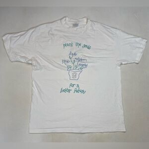 VINTAGE Plant Seeds For A Better Future Graphic T-Shirt Men XL 90s Single Stitch